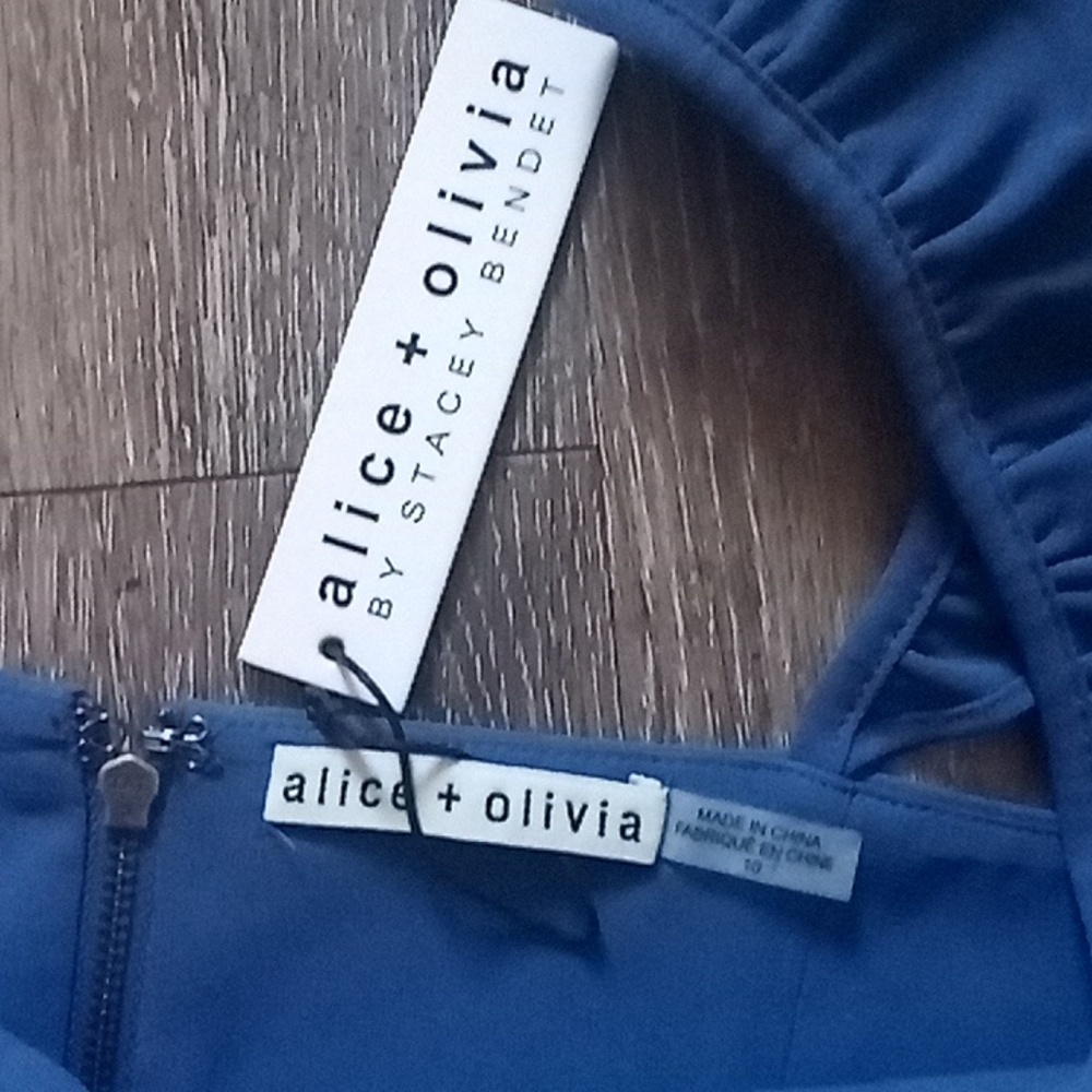 Alice + Olivia Royal Blue Ruffled Strap Crop Top - Picture 7 of 16
